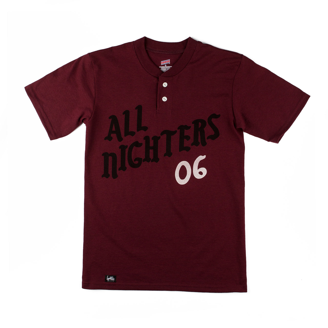 All Nighters Baseball Shirt (Maroon)