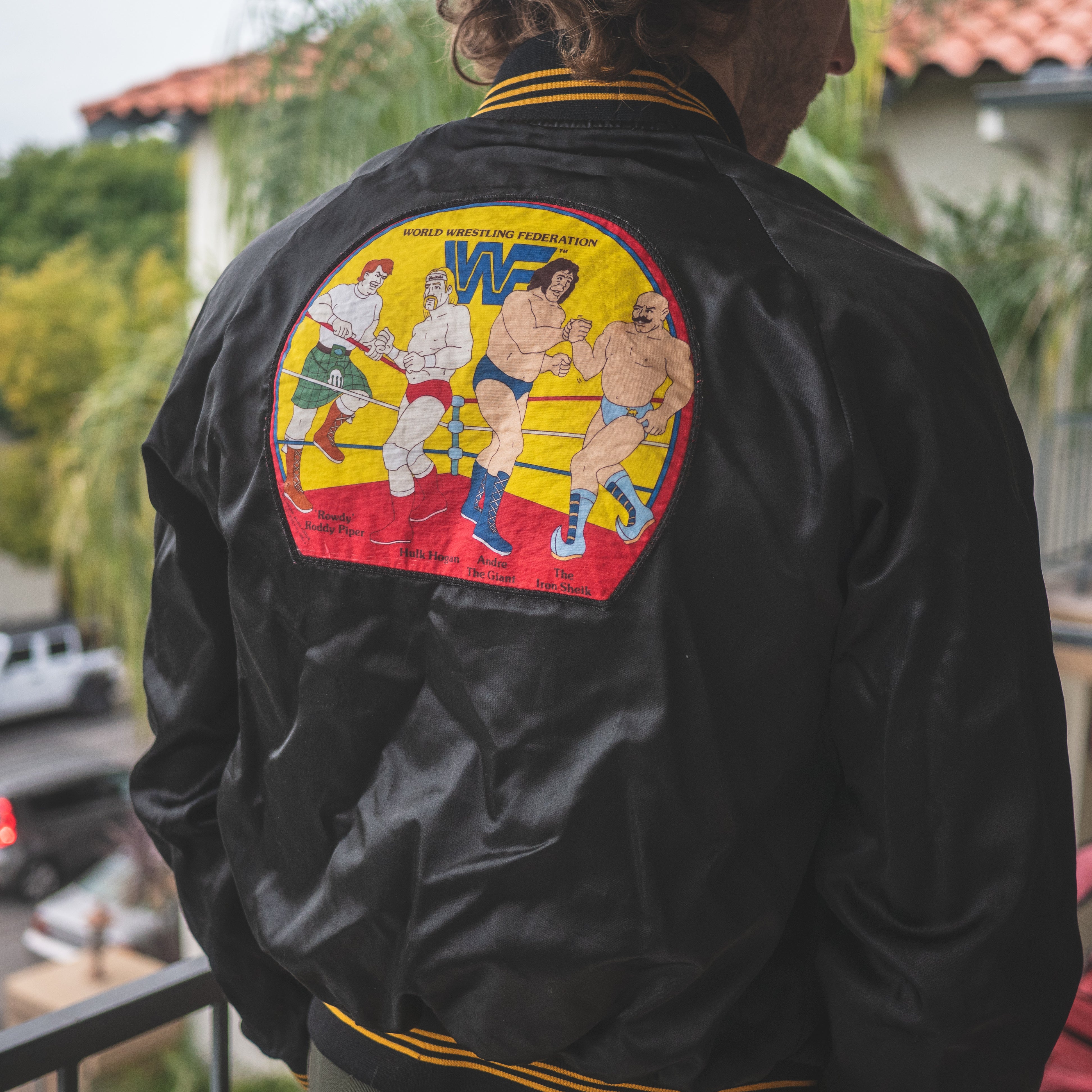 80s WWF Satin Jacket - Quiet Neighbor